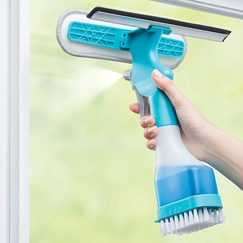 4-in-1 Home Glass Cleaning Brush Glass Cleaning Brush Multi-function Window Cleaner Creative Household Cleaning Tools Suitable for Bathroom Mirror Window Glass Tile (image for) 4-in-1 Home Glass Cleaning Brush Glass Cleaning Brush Multi-function Window Cleaner Creative Household Cleaning Tools Suitable for Bathroom Mirror Window Glass Tile