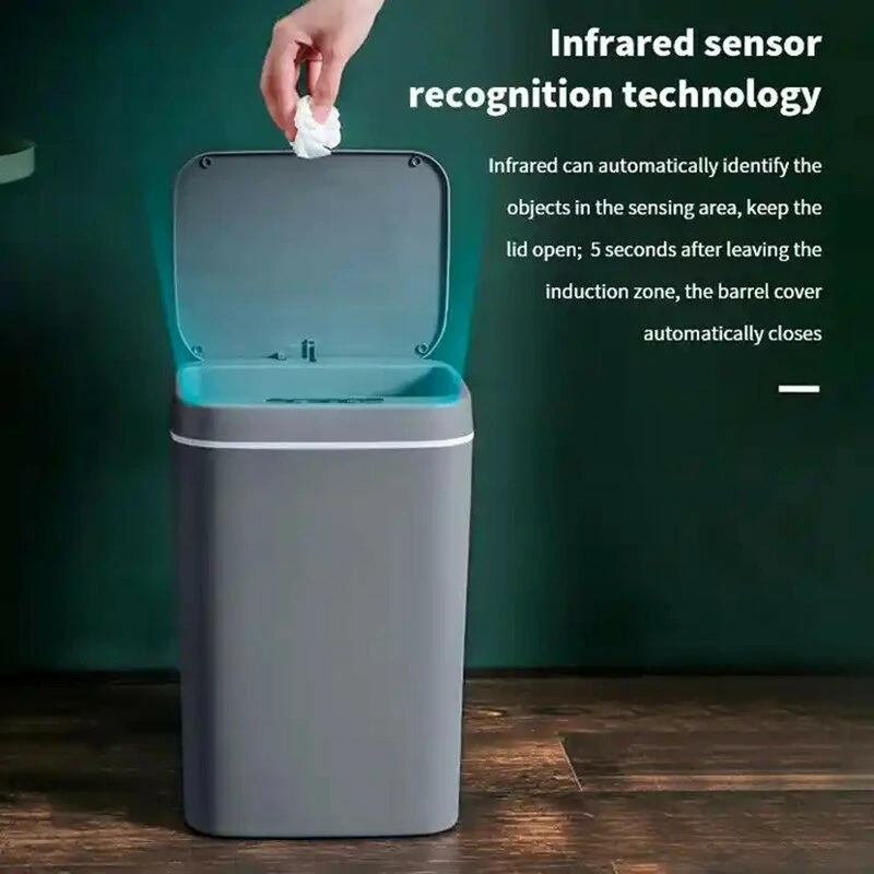 (image for) AGSIVO 16L Smart Induction Touchless Trash Can Waste Bin With Motion Sensor and Rechargeable Battery For Kitchen Bedroom Bathroom Office