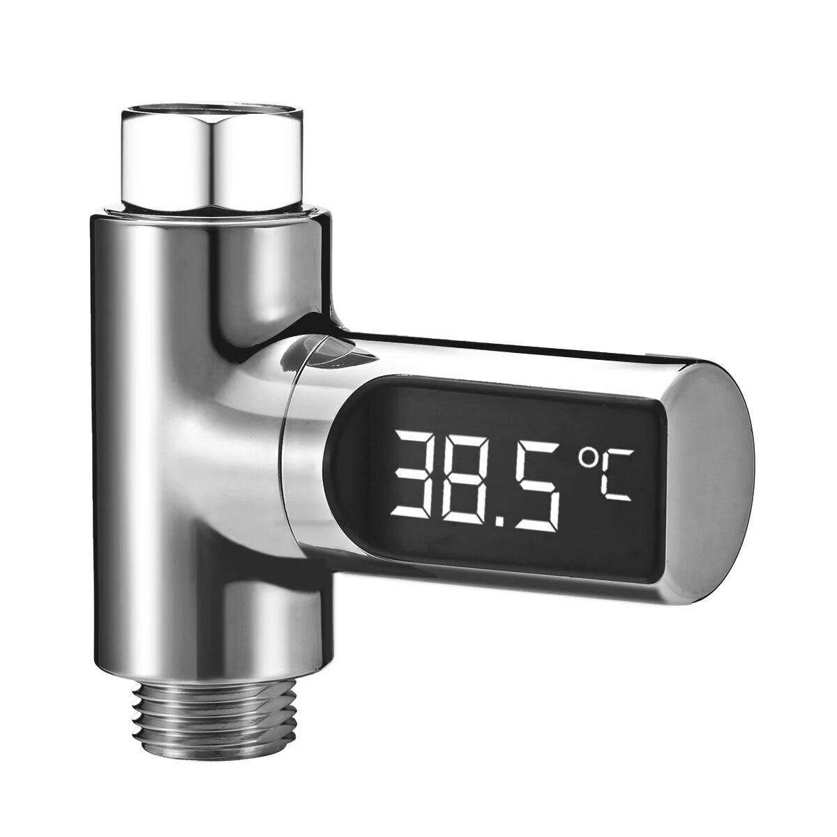 (image for) LW-101 LED Display Home Water Shower Thermometer Flow Self-Generating Electricity Water Temperture Meter Monitor Energy Smart Meter for Baby Care